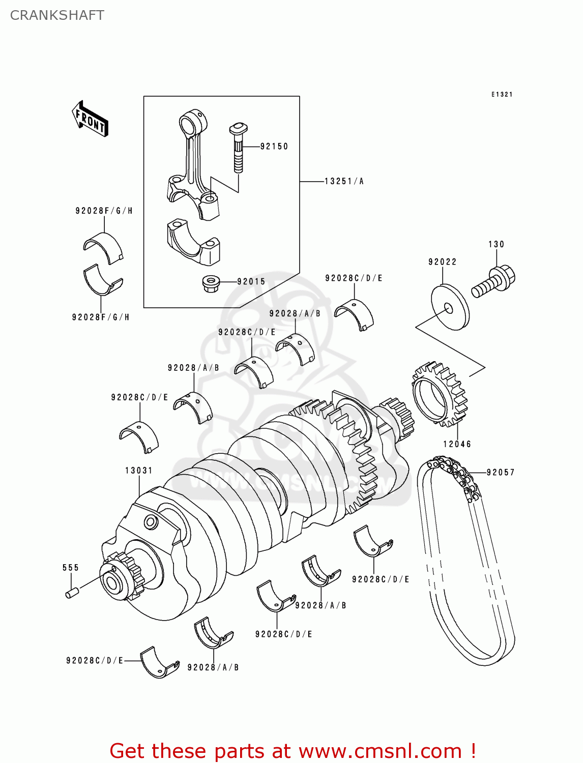 CRANKSHAFT ZX1100G2 ZZR1100 1998 FG