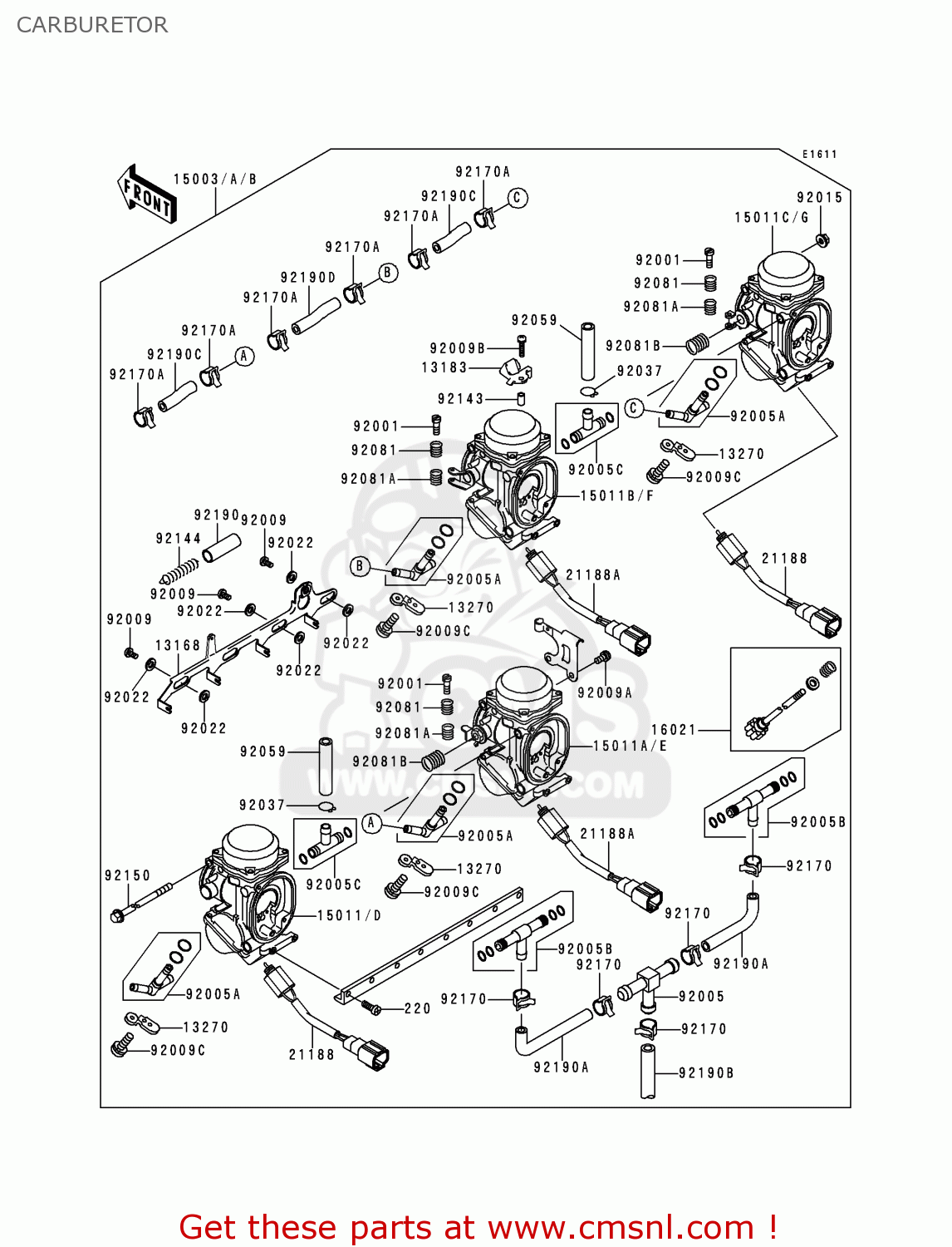 CARBURETOR ZX1100G2 ZZR1100 1998 FG