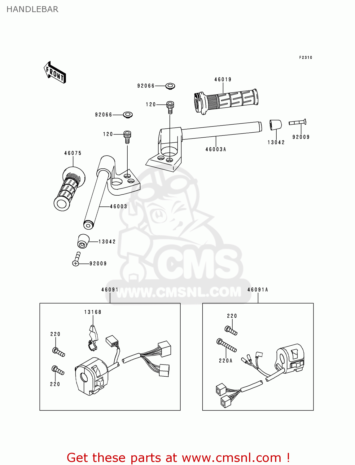 HANDLEBAR ZX1100G2 ZZR1100 1998 FG