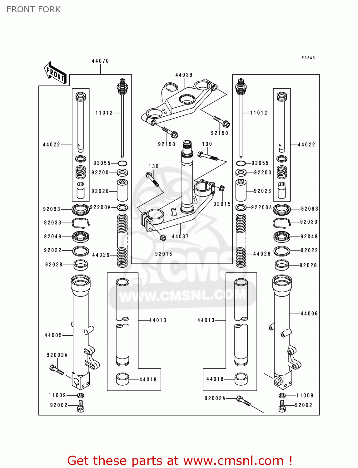 FRONT FORK ZX1100G2 ZZR1100 1998 FG