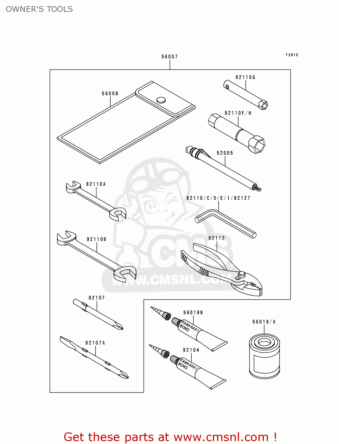 OWNER'S TOOLS ZX1100G2 ZZR1100 1998 FG