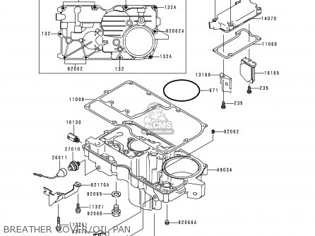 BREATHER COVER/OIL PAN - ZX1100G2 ZZR1100 1998 FG