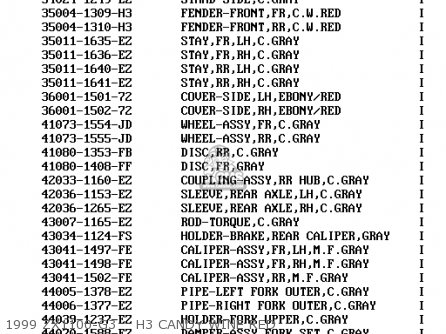 1999 ZX1100-G3    H3 CANDY WINE RED - ZX1100G2 ZZR1100 1998 FG