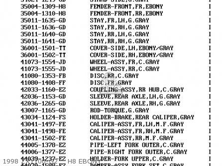 Kawasaki ZX1100G3 ZZR1100 1999 FG parts lists and schematics
