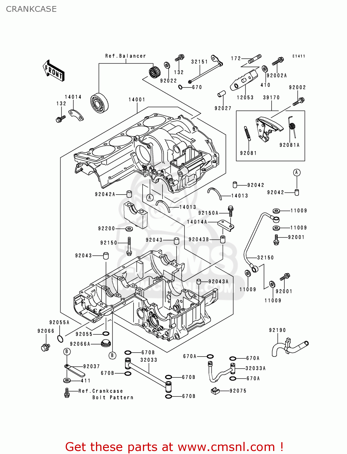 CRANKCASE ZX1100G3 ZZR1100 1999 FG
