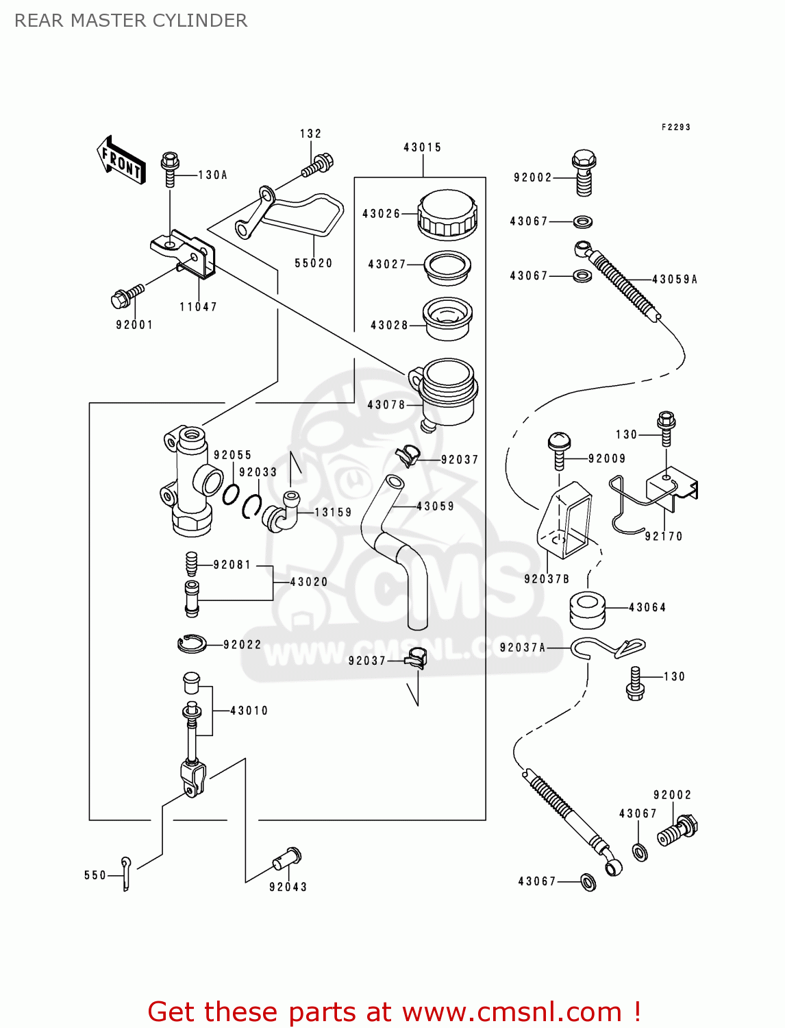 REAR MASTER CYLINDER ZX1100G3 ZZR1100 1999 FG