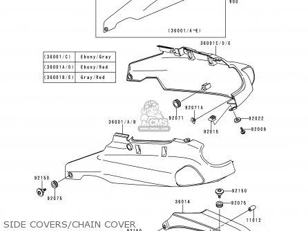 SIDE COVERS/CHAIN COVER - ZX1100G3 ZZR1100 1999 FG