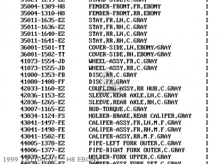 1999 ZX1100-G3    H8 EBONY - ZX1100G3 ZZR1100 1999 FG
