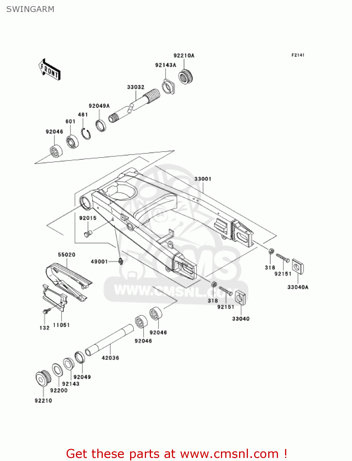 SWINGARM ZX1200A1 ZX12R 2000 USA CALIFORNIA CANADA
