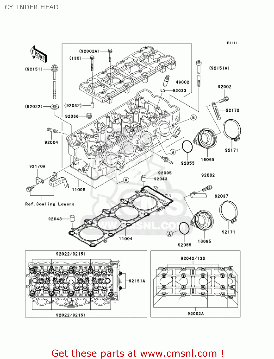 CYLINDER HEAD ZX1200A1 ZX12R 2000 USA CALIFORNIA CANADA