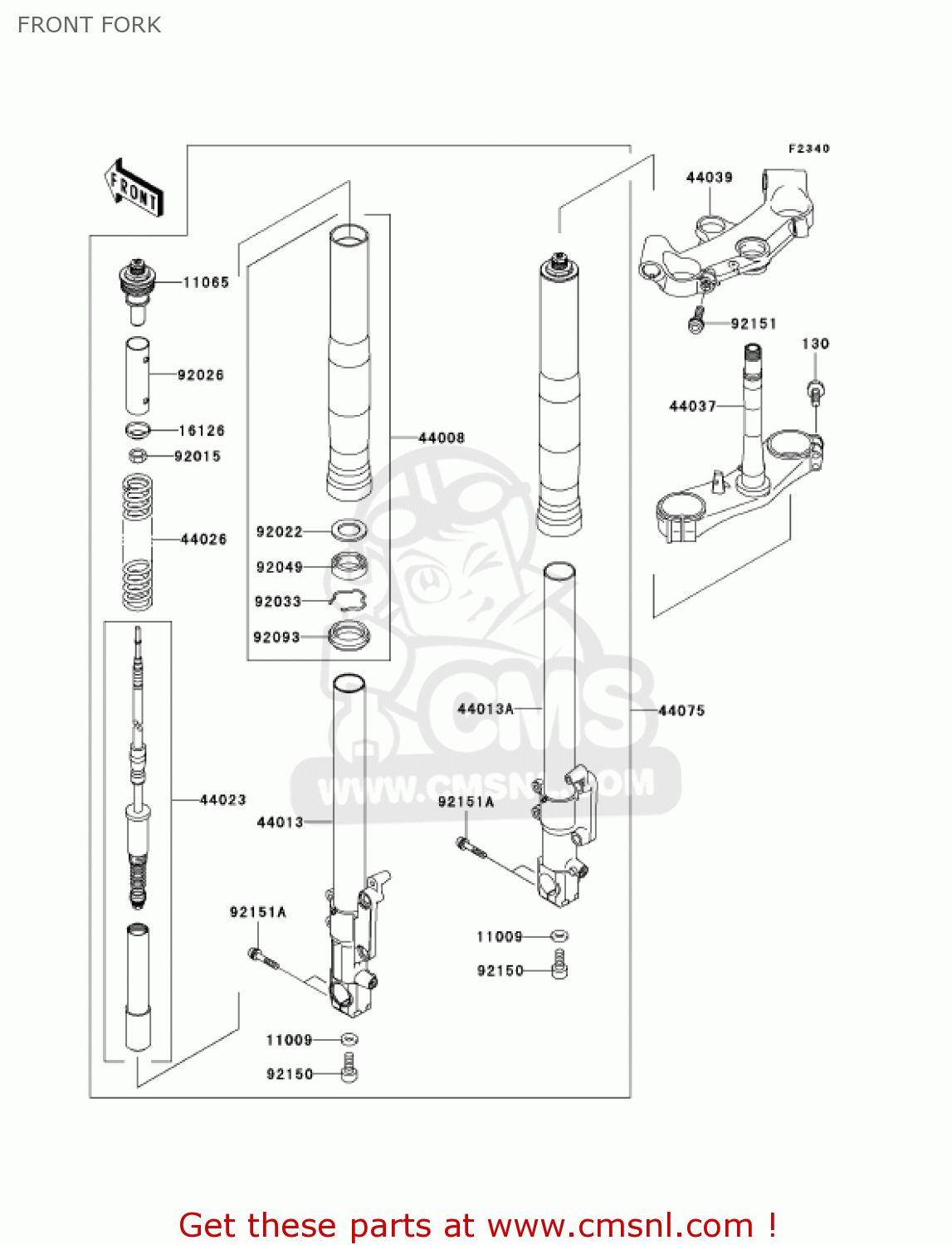 FRONT FORK ZX1200A1 ZX12R 2000 USA CALIFORNIA CANADA