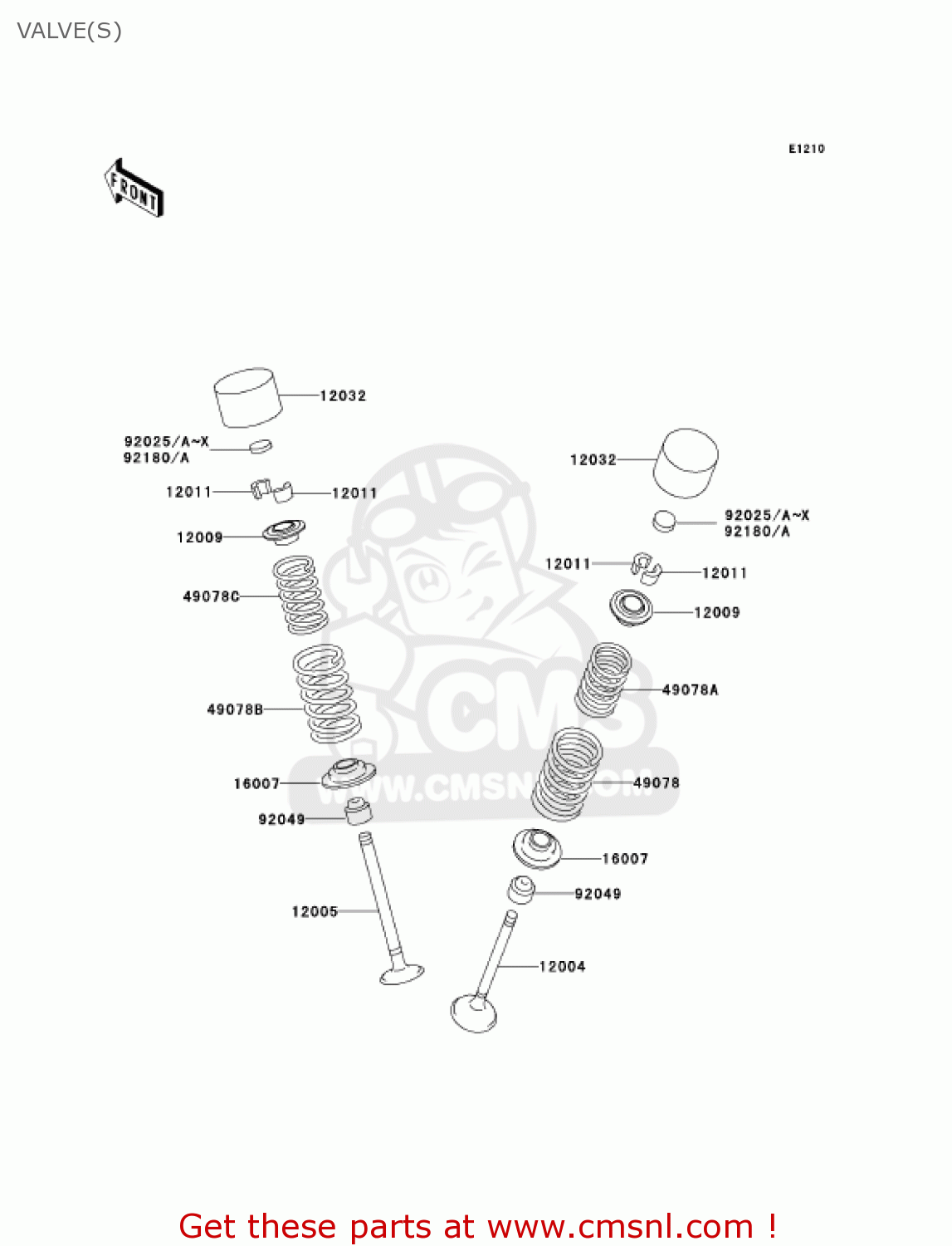 VALVE(S) ZX1200A1 ZX12R 2000 USA CALIFORNIA CANADA
