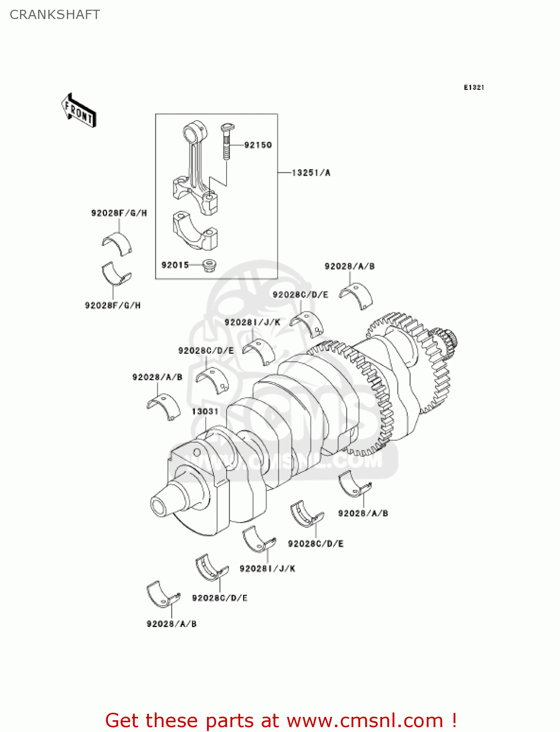 CRANKSHAFT ZX1200A1 ZX12R 2000 USA CALIFORNIA CANADA