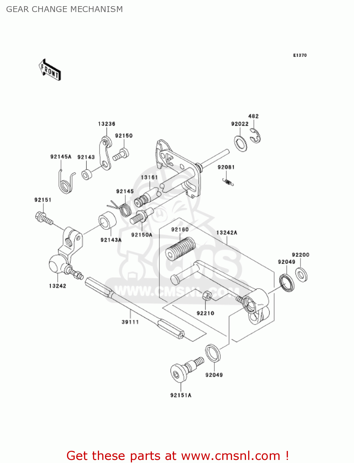 GEAR CHANGE MECHANISM ZX1200A1 ZX12R 2000 USA CALIFORNIA CANADA