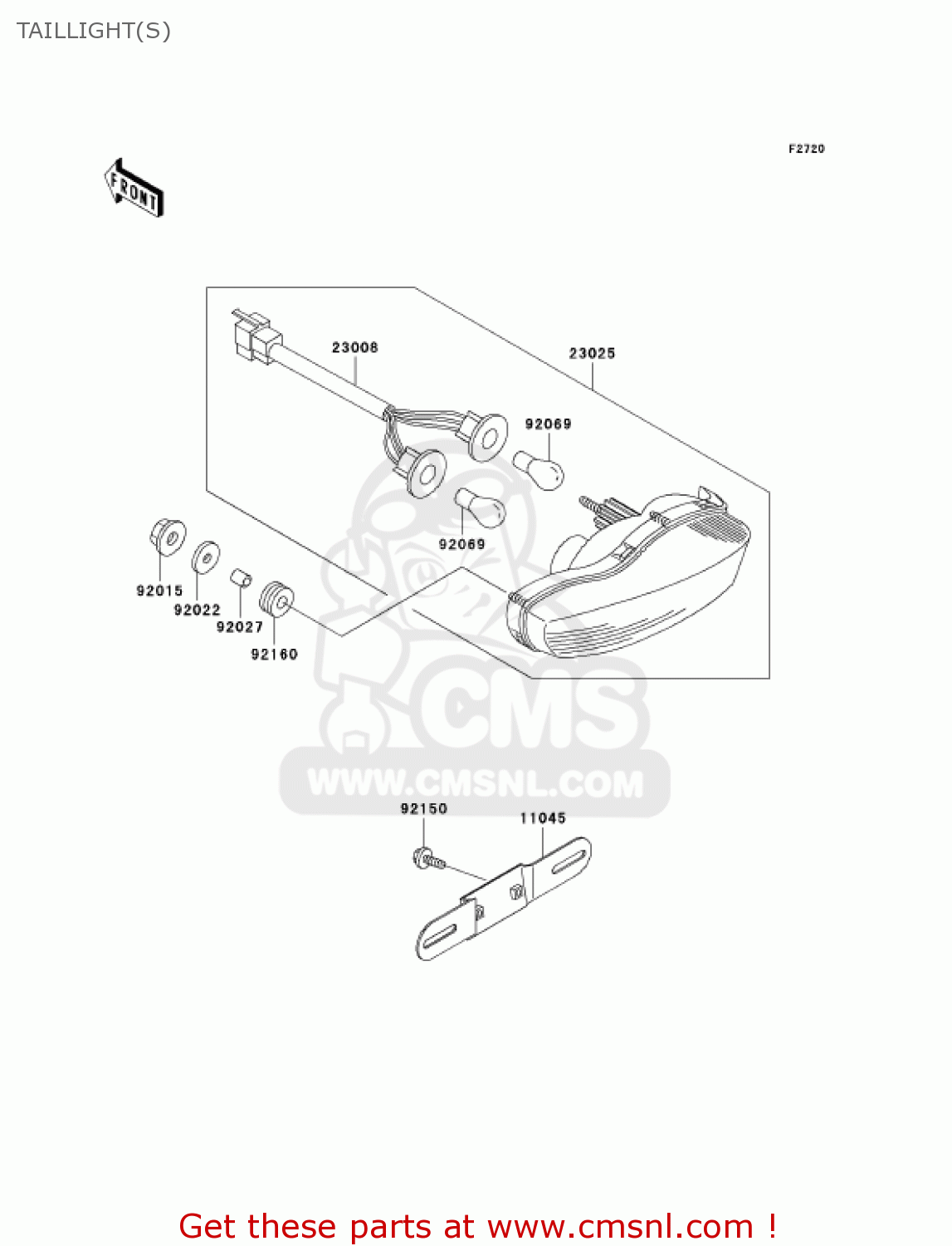 TAILLIGHT(S) ZX1200A1 ZX12R 2000 USA CALIFORNIA CANADA