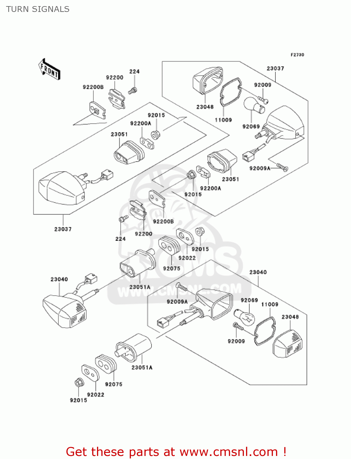 TURN SIGNALS ZX1200A1 ZX12R 2000 USA CALIFORNIA CANADA