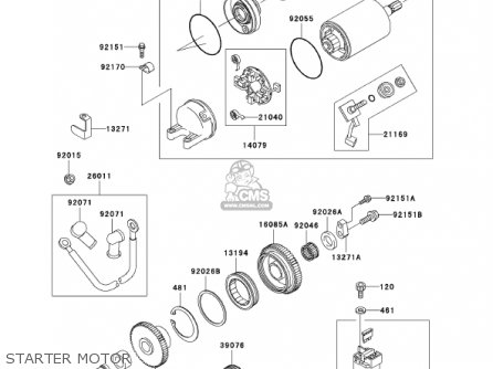 STARTER MOTOR - ZX1200A1 ZX12R 2000 USA CALIFORNIA CANADA