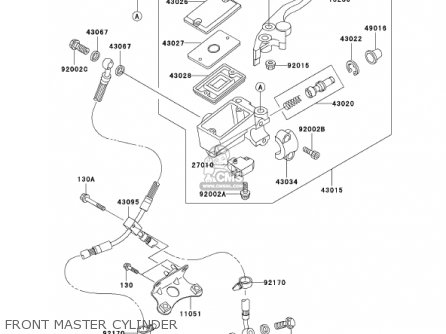FRONT MASTER CYLINDER - ZX1200A1 ZX12R 2000 USA CALIFORNIA CANADA