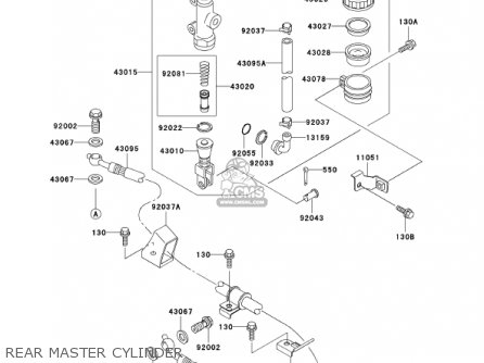 REAR MASTER CYLINDER - ZX1200A1 ZX12R 2000 USA CALIFORNIA CANADA