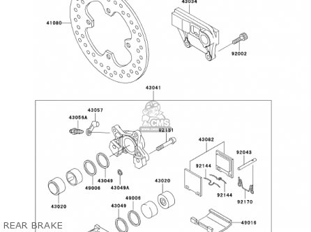 REAR BRAKE - ZX1200A1 ZX12R 2000 USA CALIFORNIA CANADA
