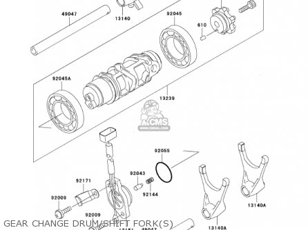 GEAR CHANGE DRUM/SHIFT FORK(S) - ZX1200A1 ZX12R 2000 USA CALIFORNIA CANADA