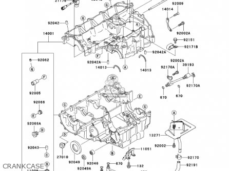 CRANKCASE - ZX1200A1 ZX12R 2000 USA CALIFORNIA CANADA