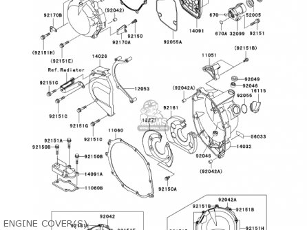 ENGINE COVER(S) - ZX1200A1 ZX12R 2000 USA CALIFORNIA CANADA