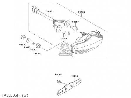 TAILLIGHT(S) - ZX1200A1 ZX12R 2000 USA CALIFORNIA CANADA
