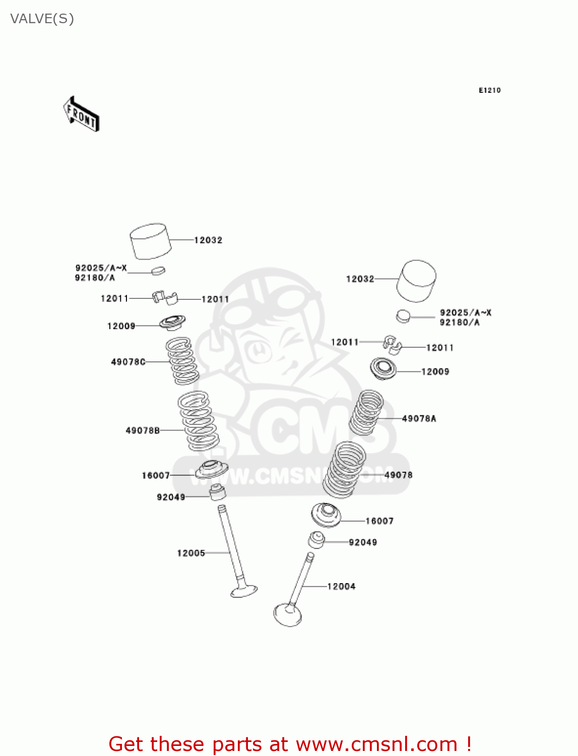 VALVE(S) ZX1200A2 ZX12R 2001 USA CALIFORNIA CANADA