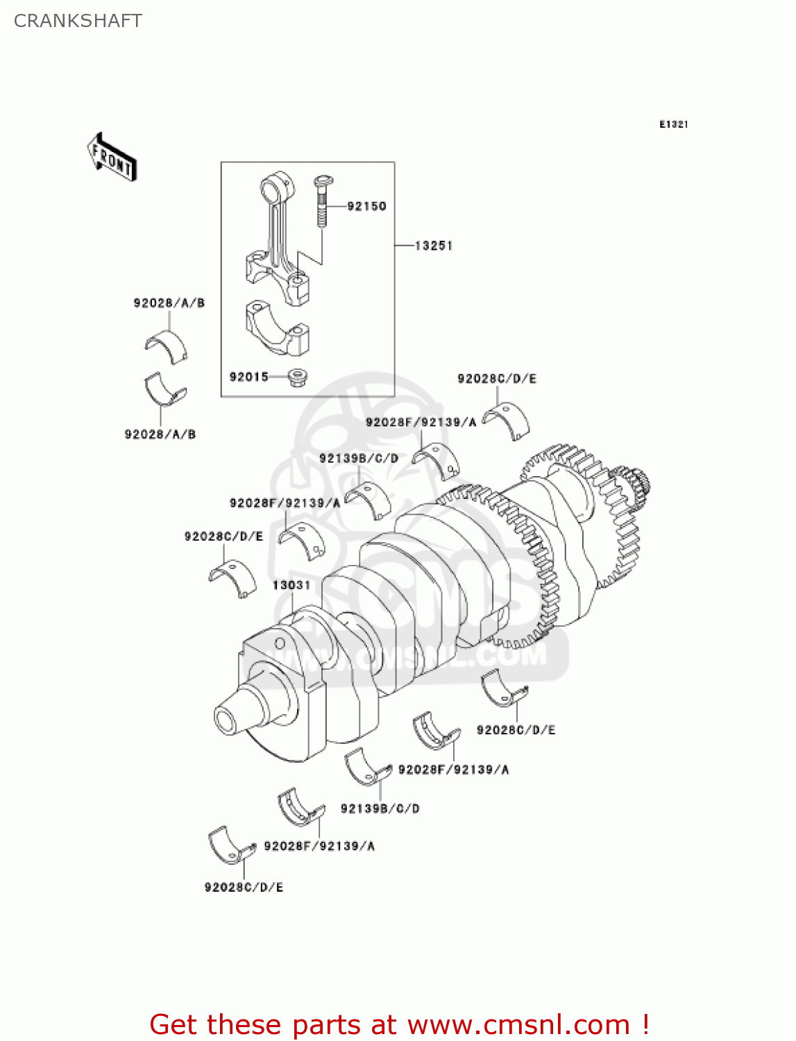 CRANKSHAFT ZX1200A2 ZX12R 2001 USA CALIFORNIA CANADA