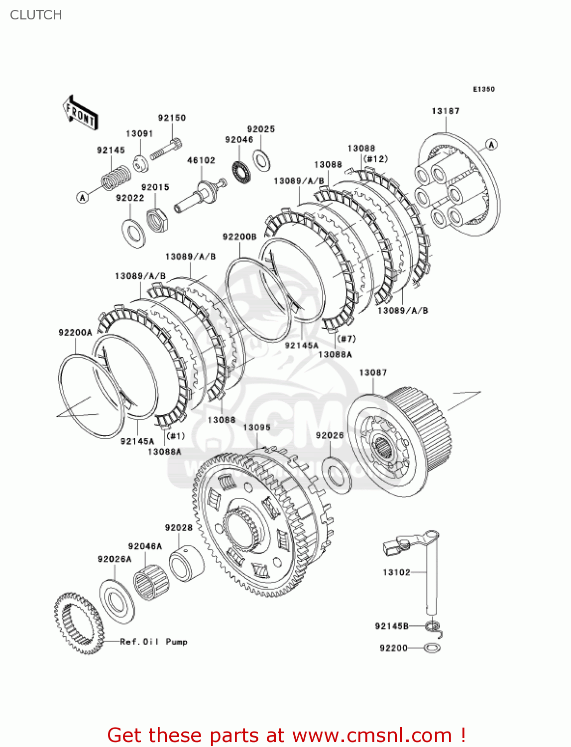 CLUTCH ZX1200A2 ZX12R 2001 USA CALIFORNIA CANADA
