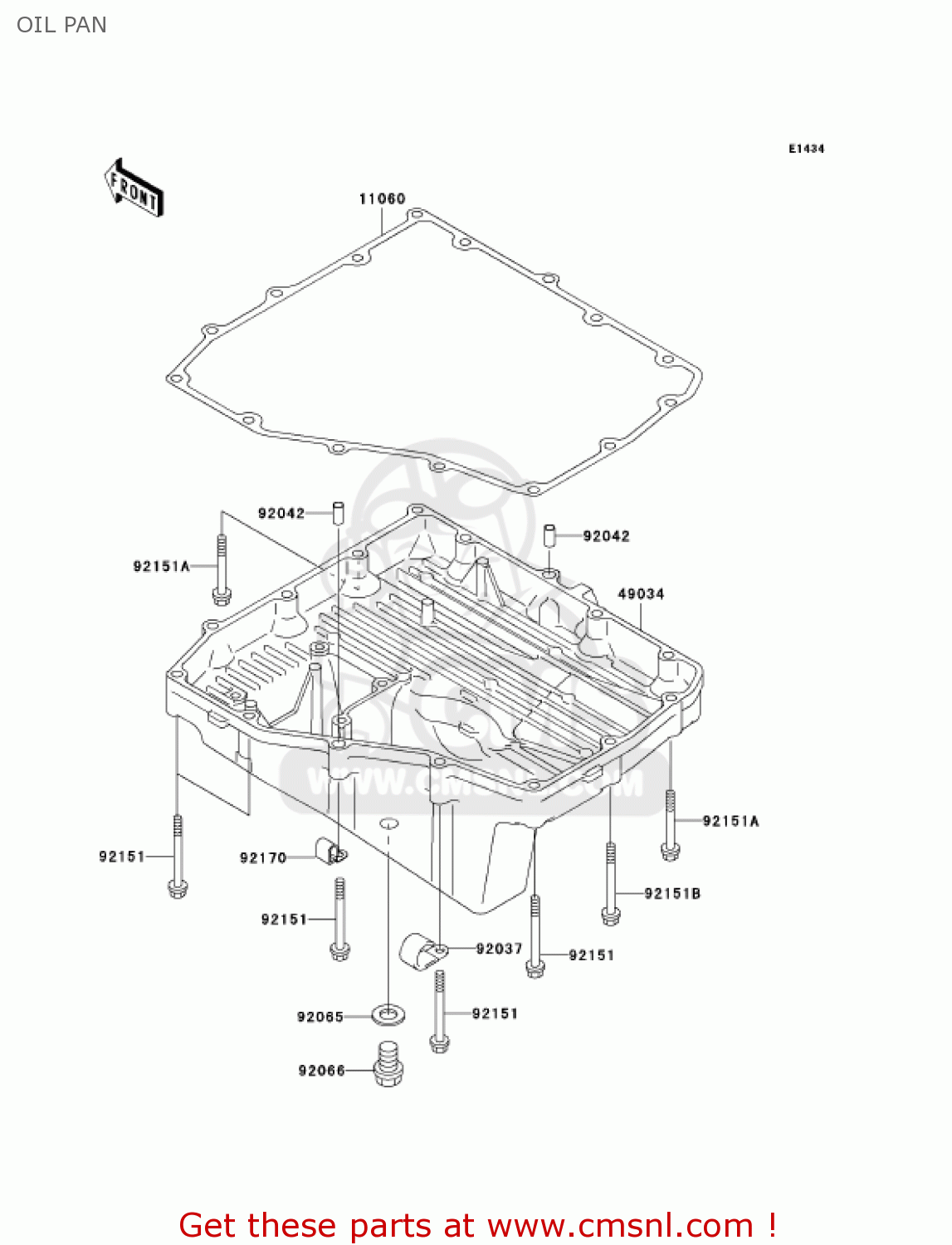 OIL PAN ZX1200A2 ZX12R 2001 USA CALIFORNIA CANADA