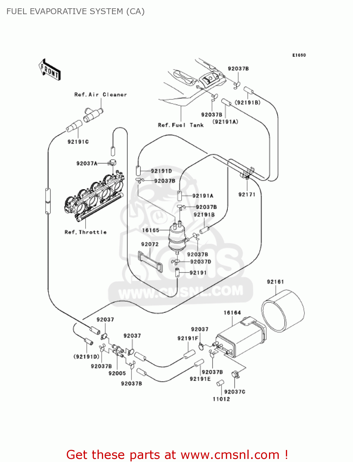 FUEL EVAPORATIVE SYSTEM (CA) ZX1200A2 ZX12R 2001 USA CALIFORNIA CANADA