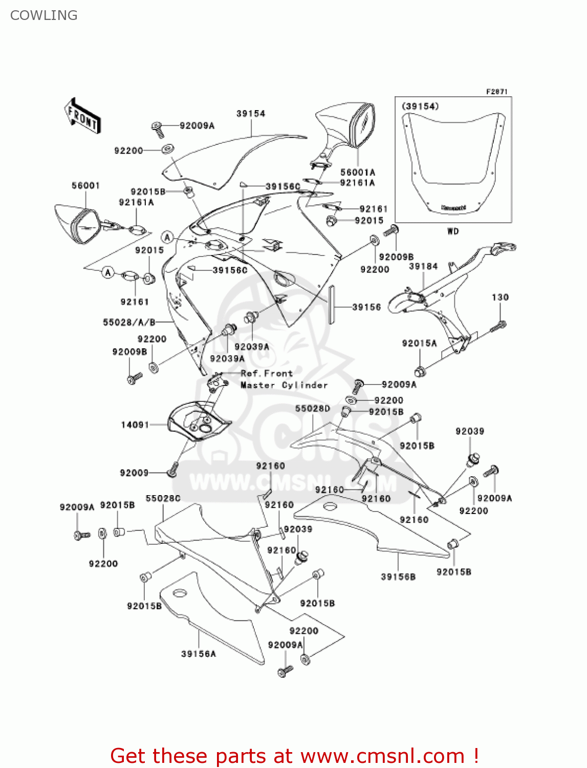 COWLING ZX1200A2 ZX12R 2001 USA CALIFORNIA CANADA