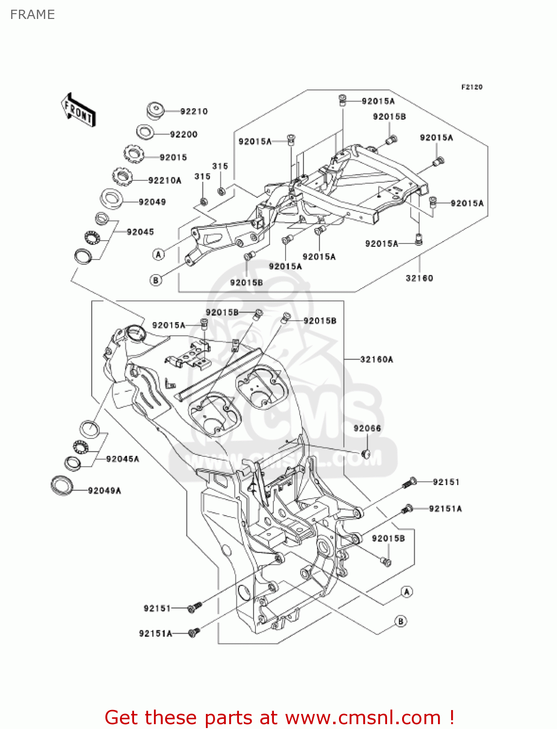 FRAME ZX1200A2 ZX12R 2001 USA CALIFORNIA CANADA