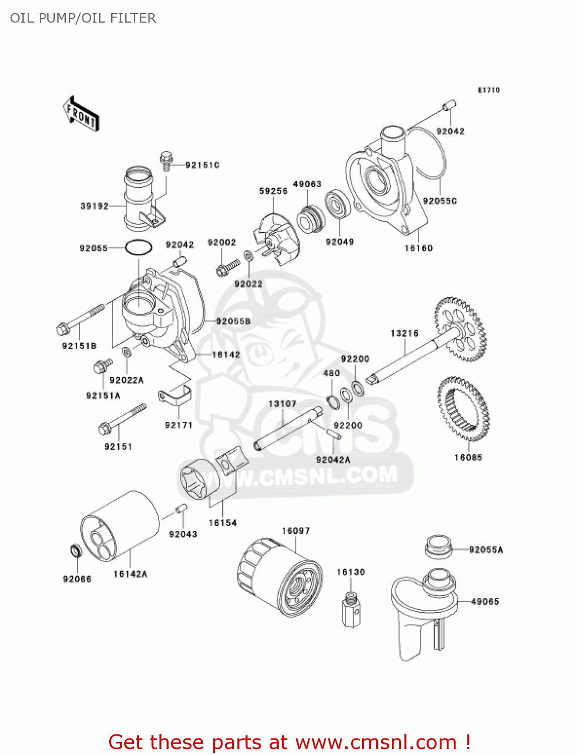 OIL PUMP/OIL FILTER ZX1200A2 ZX12R 2001 USA CALIFORNIA CANADA