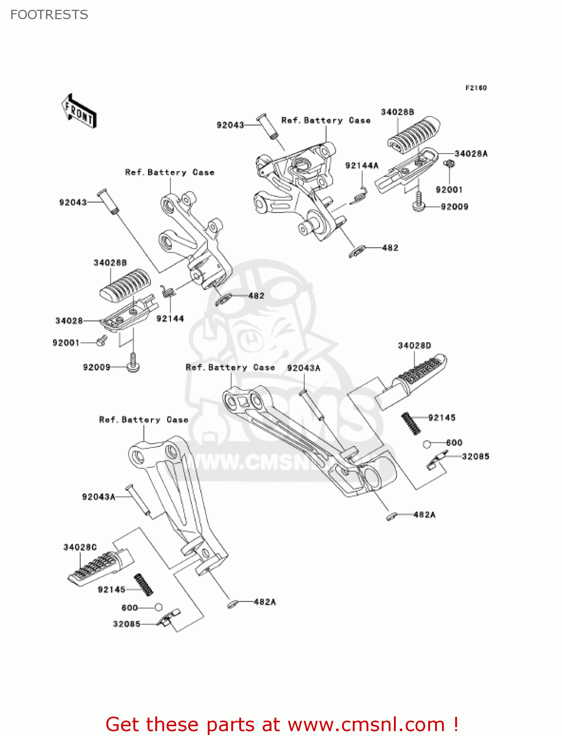 FOOTRESTS ZX1200A2 ZX12R 2001 USA CALIFORNIA CANADA