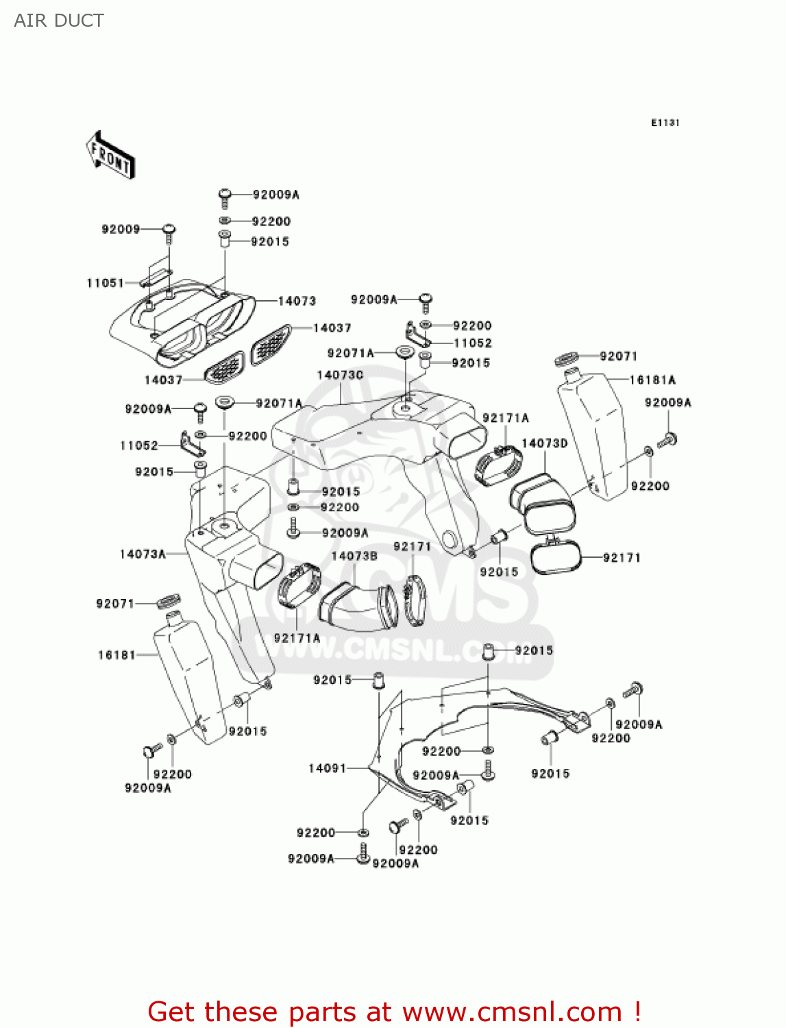 AIR DUCT ZX1200A2 ZX12R 2001 USA CALIFORNIA CANADA
