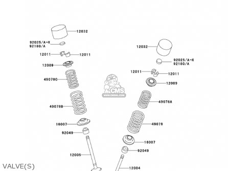VALVE(S) - ZX1200A2 ZX12R 2001 USA CALIFORNIA CANADA