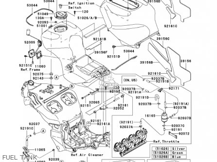 FUEL TANK - ZX1200A2 ZX12R 2001 USA CALIFORNIA CANADA