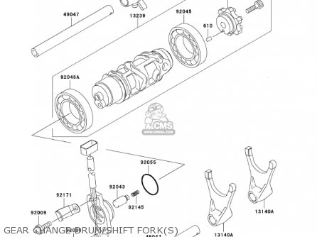 GEAR CHANGE DRUM/SHIFT FORK(S) - ZX1200A2 ZX12R 2001 USA CALIFORNIA CANADA