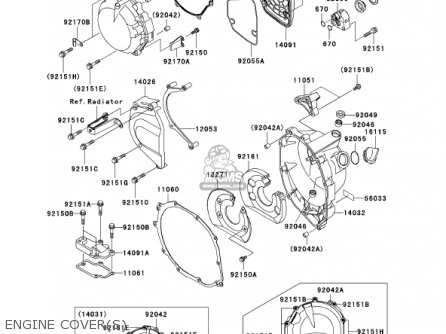 ENGINE COVER(S) - ZX1200A2 ZX12R 2001 USA CALIFORNIA CANADA