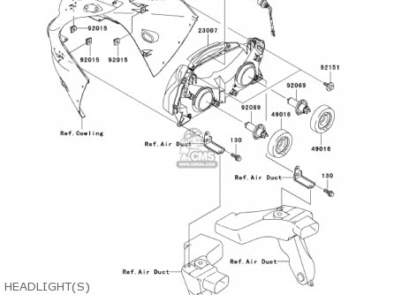 HEADLIGHT(S) - ZX1200A2 ZX12R 2001 USA CALIFORNIA CANADA