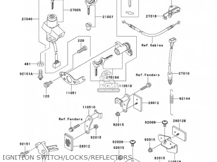 IGNITION SWITCH/LOCKS/REFLECTORS - ZX1200A2 ZX12R 2001 USA CALIFORNIA CANADA