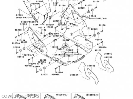 COWLING LOWERS - ZX1200A2 ZX12R 2001 USA CALIFORNIA CANADA