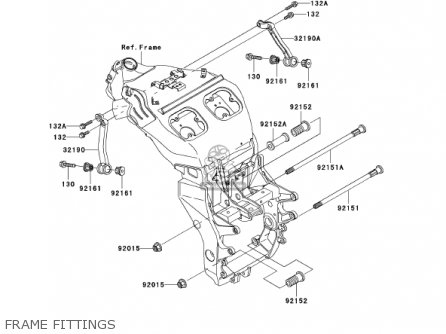 FRAME FITTINGS - ZX1200A2 ZX12R 2001 USA CALIFORNIA CANADA