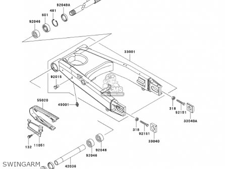 SWINGARM - ZX1200A2 ZX12R 2001 USA CALIFORNIA CANADA