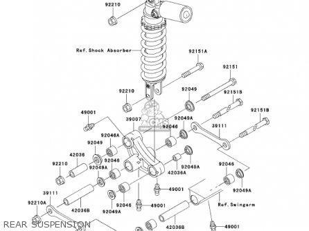 REAR SUSPENSION - ZX1200A2 ZX12R 2001 USA CALIFORNIA CANADA