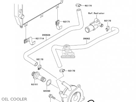 OIL COOLER - ZX1200A2 ZX12R 2001 USA CALIFORNIA CANADA