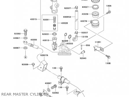 REAR MASTER CYLINDER - ZX1200A2 ZX12R 2001 USA CALIFORNIA CANADA